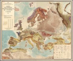 Carte Tectonique Internationale De L'Europe ~ 1962 ~ 711mm (w) X 600mm (h)