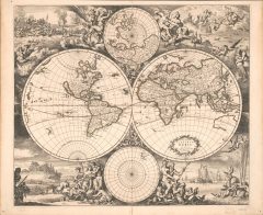 Nova Totius Terrarum Orbis Tabula ~ 1680 ~ 514mm (w) X 628mm (h)